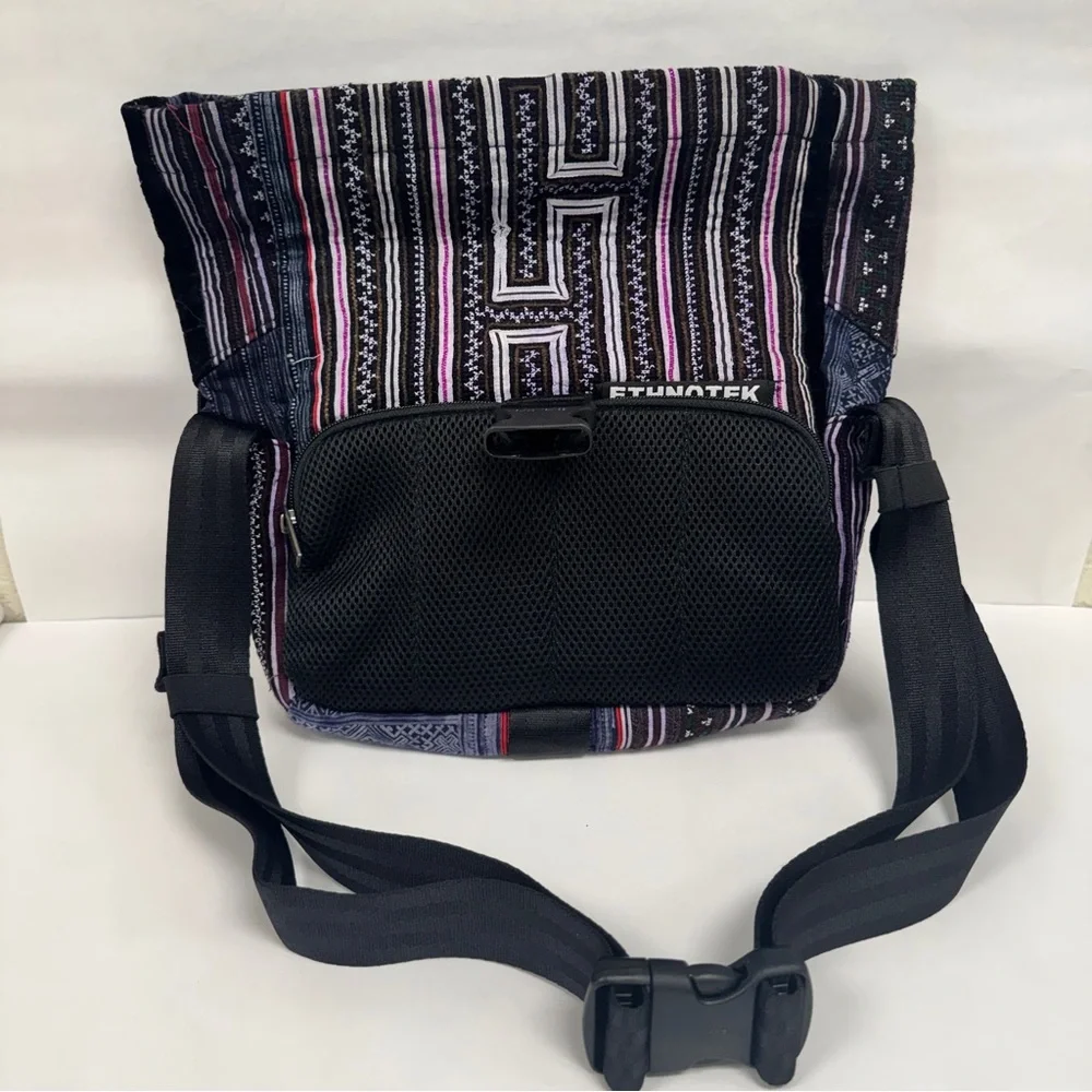 Ethnotek Multi Colored Crossbody Bag, Hand Woven Fabric sling bag Vietnam‎